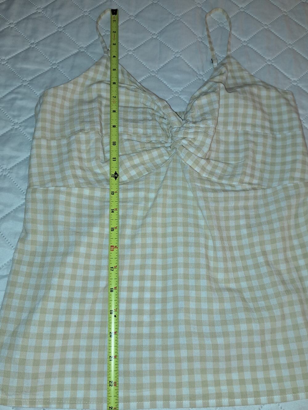 Women's Old Navy Yellow and White Checkered Tank Top Size M